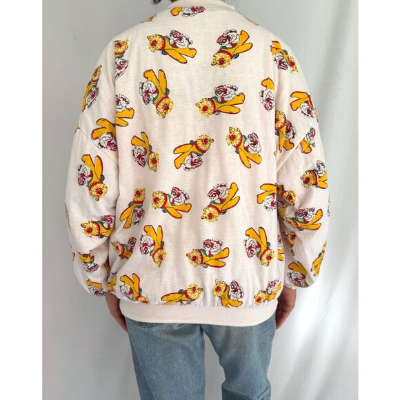 80s vintage pink reversible puffy santa bear holiday graphic pullover sweatshirt - Picture 7 of 10